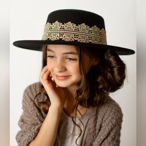 ♥️NWT♥️ JOYFOLIE GIRLS HALLIE WIDE BRIMMED HAT